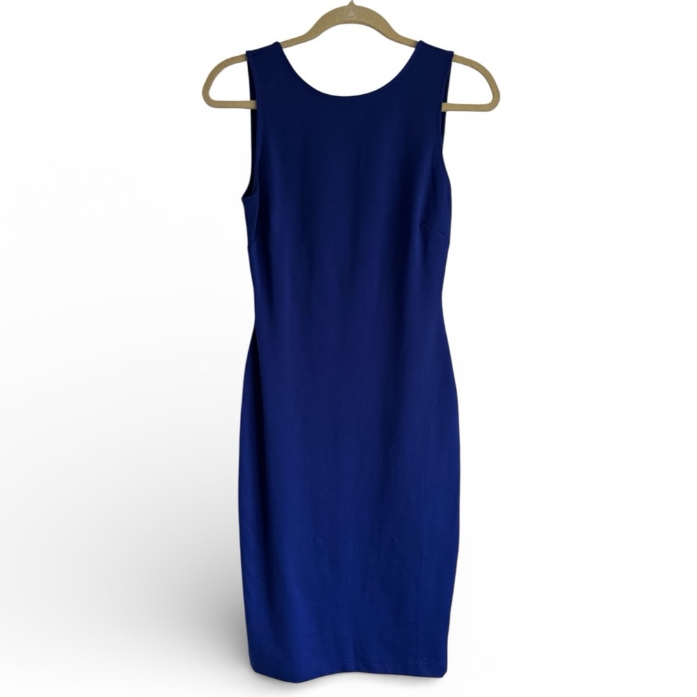 Lulus Sleeveless Sheath Midi Dress Stretch Bodycon Wedding Date Royal Blue XS